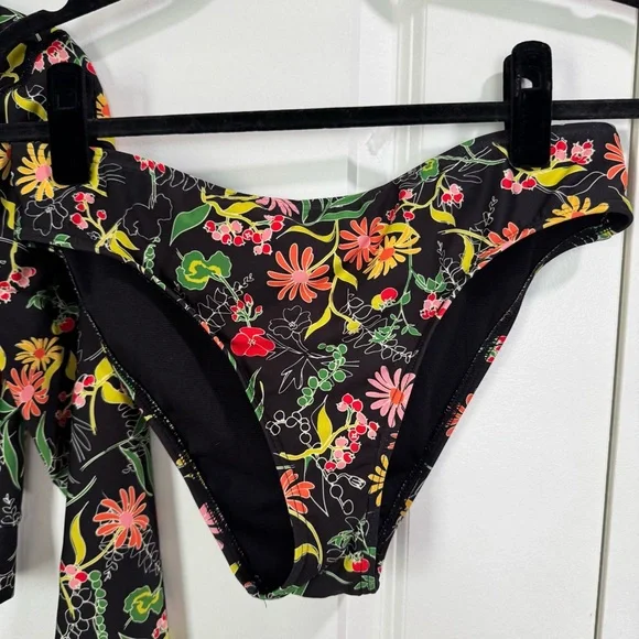 Kate Spade Rooftop Garden Cropped Long Sleeve Rash Guard Top & Bikini Bottom M - Picture 8 of 11